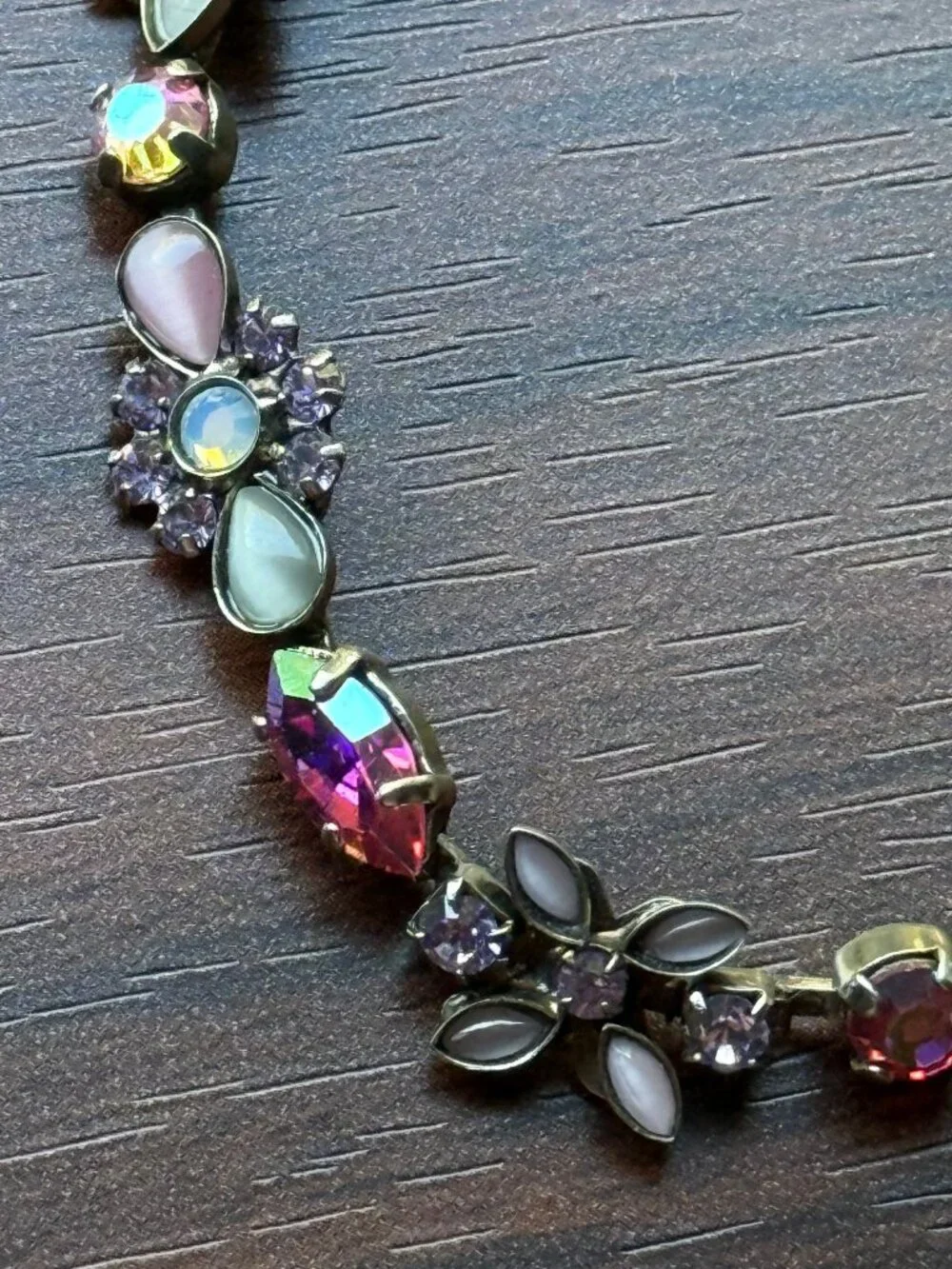 Vintage Pink Frosted Floral Sorrelli Crystal Bracelet